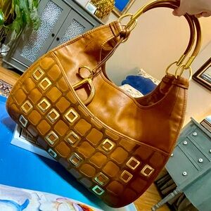Dior Brown Leather & Gold Accents Bag